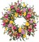 20 inch Flower Wreath Summer Floral Door Wreath Artificial Summer Wreath Decorations with Colorful Silk Flowers and Butterflies
